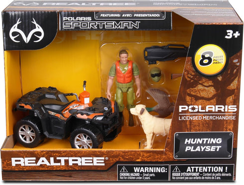 NKOK 1:18 Realtree 8 Piece Polaris Sportsman Duck Hunting Playset, Allows Children to Pretend Play and Use Their Imagination, Hunting Playset, for Ages 3 and up