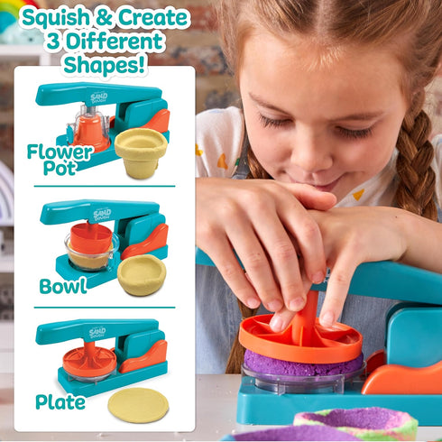 Made By Me! Sand Dough Sculpt & Paint Creations! Pottery Press, Sand Dough Bowl Kit for Kids, Great Arts & Craft