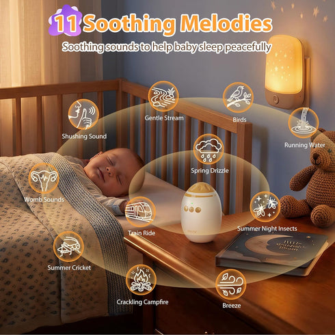 11 Baby Stroller Rocker with Adjustable Vibration Speed and Soothing White Noise, Hands-Free Rechargeable Sleep Soother