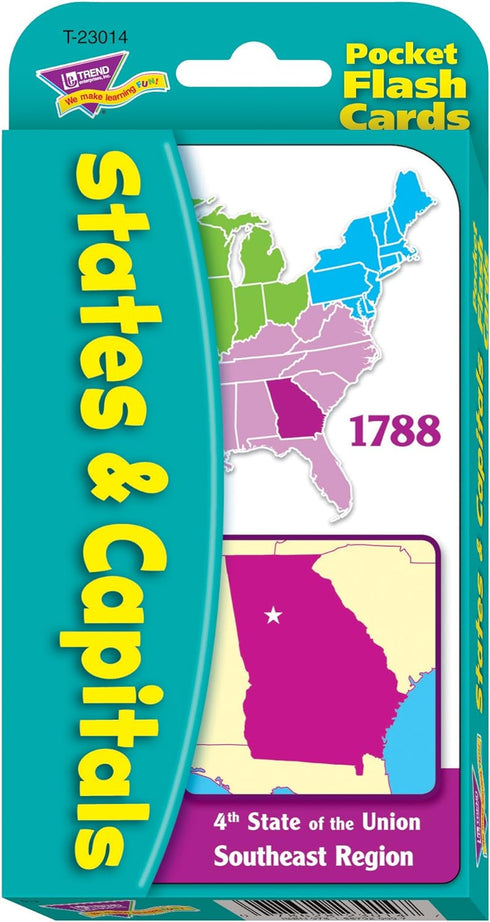 Pocket Flash Cards of States & Capitals