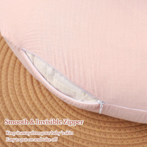 Baby Nursing Pillow Cover, Removeable Breastfeeding Pillow Slipcover, Muslin Nursing Pillow Case for Newborn Boys