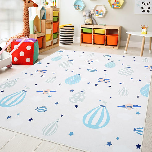 UKISS Kids Play Rug 55"x55" Non-Slip Washable Kids Rug Play Mat for Floor,Area