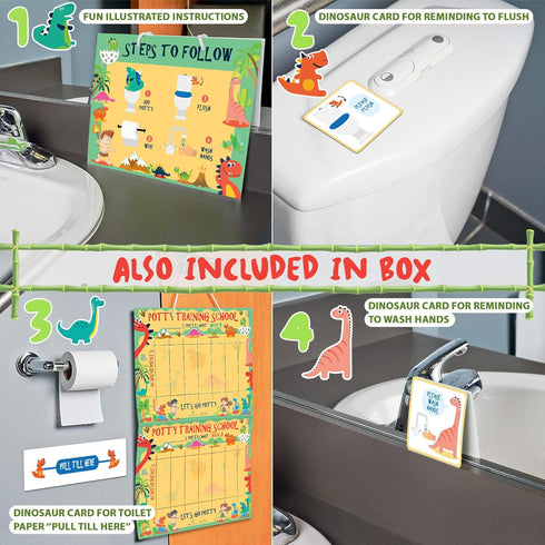 ATHENA FUTURES Potty Training Chart for Toddlers - Dinosaur Design Sticker Chart with Certificate and Instruction