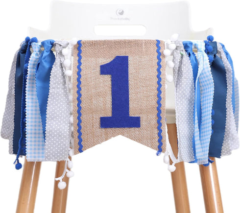 1st High Chair Banner Boy - First Birthday Decorations For Boy Birthday Banner Highchair Party Supplies Photo Booth