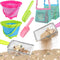 FHOZGECY Beach Toys, Sand Toys with 2 Collapsible Bucket, 2 Beach Mesh Shovel,