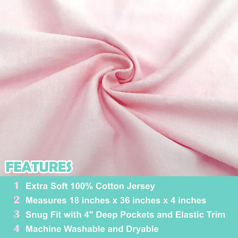 100% 36" 18" American Baby Company Natural Cotton Fitted Cradle/Bassinet Sheet x - Soft, Breathable & Hypoallergenic