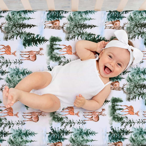 1 28x52 Inch JISEN Fitted Crib Sheets Piece Soft Breathable Baby Crib Sheets for Standard Crib and Toddler Mattress