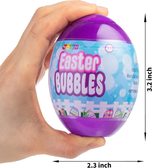 12 JOYIN Easter Egg Bubbles Wands for Easter Theme Party Favor Kids Seasonal Merriment Toys, Prefilled Eggs Hunt