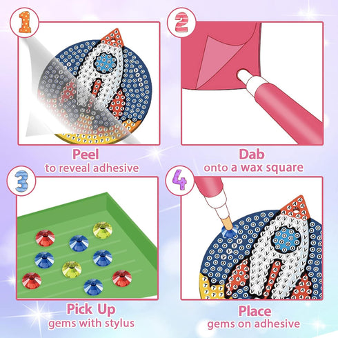 Arts and Crafts for Kids Ages 8-12 - 5D Gem Art Painting Kits for DIY Craft Gift for Girls and Boys Ages 6-12