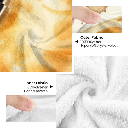 Novusopt Custom Giraffe Baby Blanket with Name Soft Plush Fleece Receiving Blanket for Boys and Girls, Unisex Orange