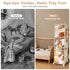 BENCHRY Bedroom-54 Inch Stuffed Animal Storage, Wooden Cute Zoo Toy Holder with Brake Wheels, Space Save Toy Organizer