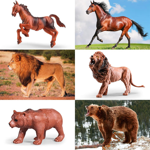 41Pcs Safari Animals Figures Toys, Realistic Jumbo Wild Animals Figurines, Educational Toys for Kids and Toddlers