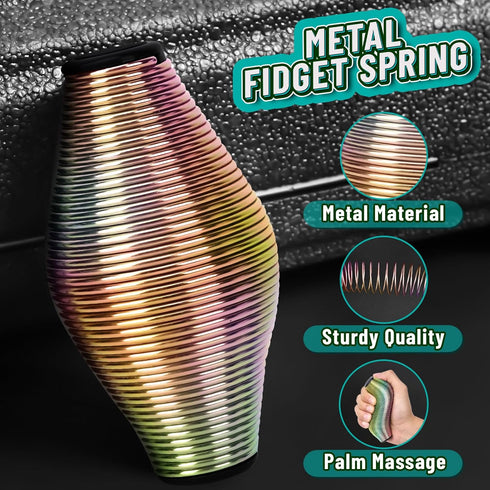 Metal Fidget Spring Toys Adults, Easter Basket Stuffers Filler Gift for Kids Teen Boy Men, Quiet Cool Stuff Gadgets
