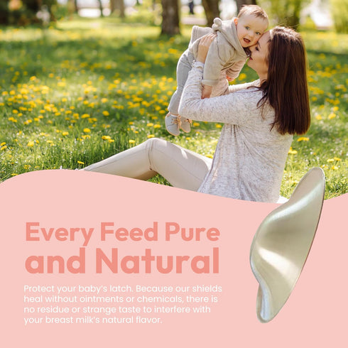 999 Tendresse - Pure Silver Nursing Cups for Breastfeeding Pain Relief Cracked Nipple Shields Reusable Invisible Under