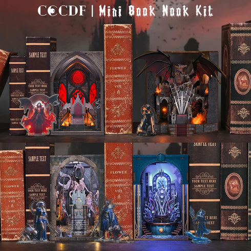 CCCDF Book Nook Kit - DIY Miniature House Dollhouse Kit for Adults and Teens, Booknook Tiny House Bookshelf Decor Book