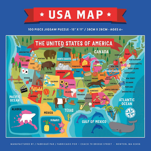 Ceaco - 100 Piece Jigsaw Puzzle - USA Map