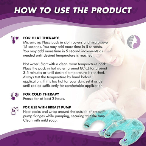 Nursing Mom Basic Kit - Gel Nursing Pads for Hot and Cold Breast Therapy + Washable Organic Nursing Pads with Daytime