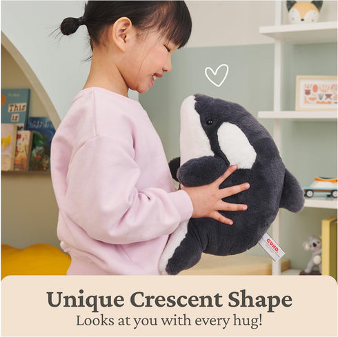 1 10 GUND Flynn Orca Whale Plush, Premium Whale Stuffed Animal for Ages and Up, Black/White