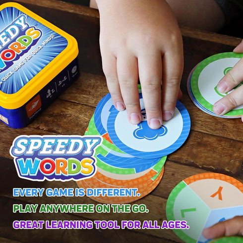 Foxmind Speedy Words Quick Word Game, Educational Card Games for Kids and Adults, Fun for 2 Players or More