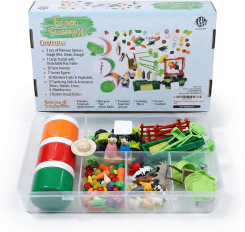 (3 Farm Sensory Dough Kit Jars) Non-Toxic Dough - Perfect Creative Play & Gifts for Kids