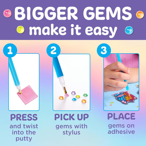 Backpack 6+) Creativity for Kids Bubble Gems Keychains - DIY Diamond Art Kits for Kids, Unicorn Toys for Girls, Gem Art