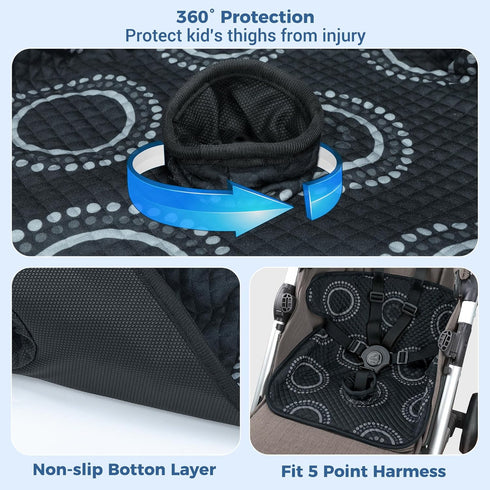 COOLBEBE 2 Pack Set Car Seat Protector for Potty Training, Dry Waterproof Car Seat Liner Toilet Training & Strap Covers