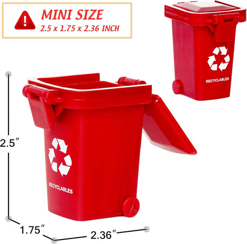 Nunkitoy (2 Inches) Mini Size Trash Can Toy,Garbage Truck's Trash Cans, Mini Curbside Vehicle Garbage Bin Trashcan