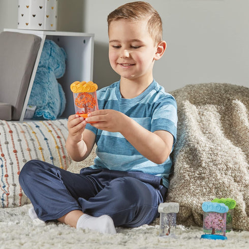 hand2mind Changing Seasons Sensory Tubes, Quiet Fidget Toys for Kids 3-5, Calming Weather Science Toys for Preschool
