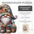 Wooden Jigsaw Puzzles, Gnome Wooden Puzzles for Adults, Unique Shape Medium 10.3"x11.8" with Exquisite Box