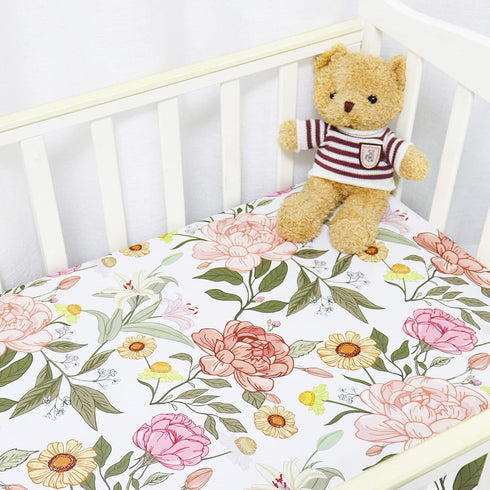 52 28 inch Crib Sheets HNHUAMING Neutral Baby Crib Fitted Sheets, Ultra Soft & Breathable X Crib Sheet Snug Fits