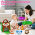 6 6-12 1-3 Soft Baby Sensory Toys - Squirrel Barn with Stuffed Zoo Animals - Rattles, Crinkles, Squeak, Mirror
