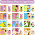 600Pcs Haooryx Bunny Egg Sticker Rolls - Easter Rabbit Animal Egg Make A Face Stickers Cute Make Your Own Self Adheisve