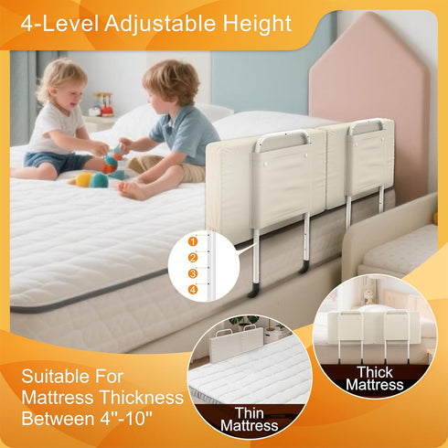goodleben (1 Pack) Bed Rail for Toddlers, Adjustable Baby Bed Rail Guard for Twin and Full Size Beds, Bed Safety Rails
