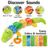 Infant Baby Musical Stuffed Animal Activity Toy with Teether, Crinkle, Rattle, Textures for Newborns 0-12 Months,