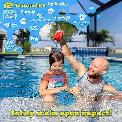 2 Pack Swimming 4-8 8-12 Beach Games Flying Disc Pool Toy: Water Discs for Kids - Soaks The Target On Impact - Best