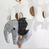 Scandinavian Elephant Baby Crib Mobile, Grey Portable Hanging Mobile for Newborns, Gift-givers.