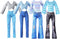 Bencailor 8 Pieces 11.5 Inch Girl Doll Accessories, Cotton Elf Sweaters & Denim Pant Regular Outfit Clothing (Stripe)