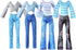 Bencailor 8 Pieces 11.5 Inch Girl Doll Accessories, Cotton Elf Sweaters & Denim Pant Regular Outfit Clothing (Stripe)
