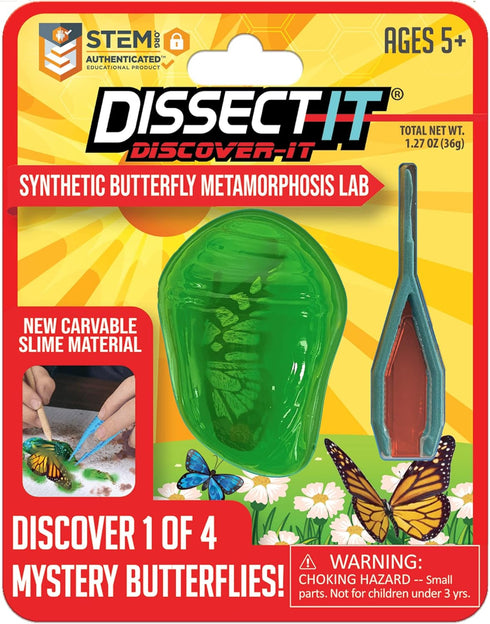 Dissect-It Discover-It Synthetic Butterfly Metamorphosis Lab STEM Toy for Young Scientists