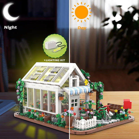 Flower House Building Set Toy with LED Light, Birthday Gifts for 6+ Girls, Compatible with Lego (948 Pieces)