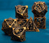 ARUOHHA DND Metal Dice Set, 7PCS Ancient Gold Polyhedral Dice with Gift Box for Dungeons and Dragons RPG