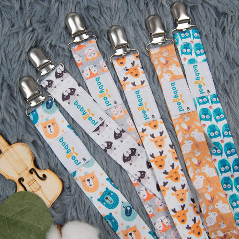 Babygoal Pacifier Clips - 6 Pack Holder for Boys & Girls, Fits Most Pacifier Styles & Teething Toys