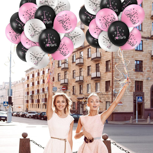 Sumind 36 Pieces Paris Balloons, 12 Inches Day in Paris Theme Birthday Party Decorations for Wedding Supplies.