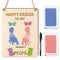 FVhujuan 3D Baby's First Easter DIY Footprint and Handprint Haning Sign, Happy Easter