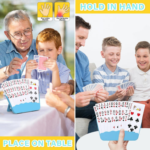 2 Pack Tenyond Card Holders for Playing Cards - Playing Card Holder w/Foldable Stand for Stocking Stuffer, Travel