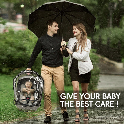 bemece Car Seat Rain Cover, Baby Car Seat Rain Cover Universal with Side Ventilation and Quick-Access Large Window