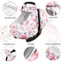 Pink Floral Baby Car Seat Cover & Nursing Pillow Cover for Girls, Winter Edition