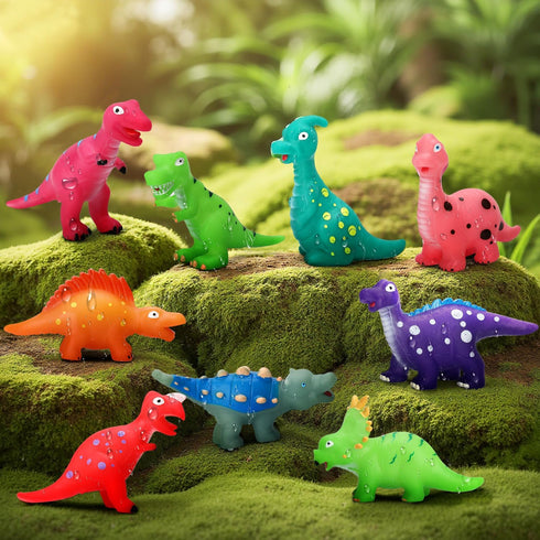 Lemofix 3-5 4-8 Set Color Changing Dinosaur Bath Toys: No Hole Mold Free Bath Toys for Kids Ages & | Magic Water