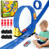 Cieex Flexible Race Track for Kids, 16.5 Ft Flex Track Set with 4