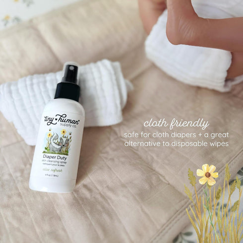 Diaper Duty 4oz Wash, Gentle Cleansing Spray for Cloth Diapers, Orange Blossom & Aloe, Calming & Soothing (1 Pack)
